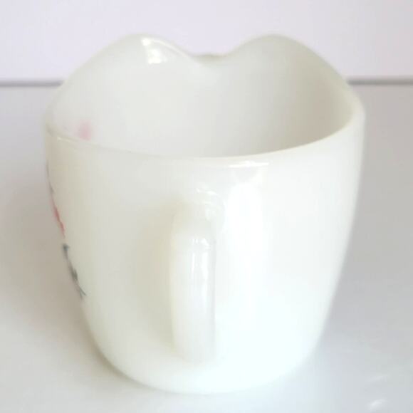 VTG Fire King Primrose Creamer Pink Red Floral Mid Century Anchor Hocking - Picture 3 of 8